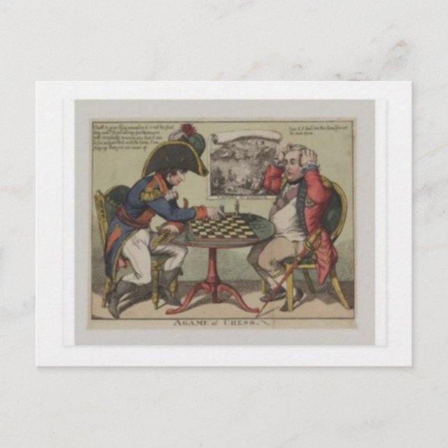 Ein Spiel im Schach Postkarte (Vorderseite)