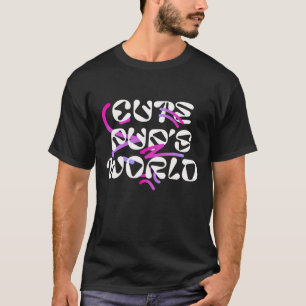 Ein spielerischer 3D-Cartoon-Welpe läuft in sonnig T-Shirt