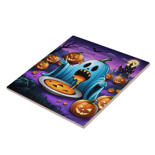 Ein spielerischer Geist, der Halloween-Festlichkei Fliese (Seite)
