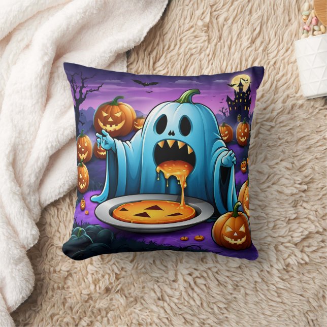 Ein spielerischer Geist, der Halloween-Festlichkei Kissen (Decke)