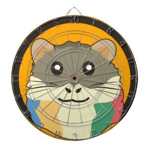 Ein spielerischer und lustiger Hamster Dartscheibe