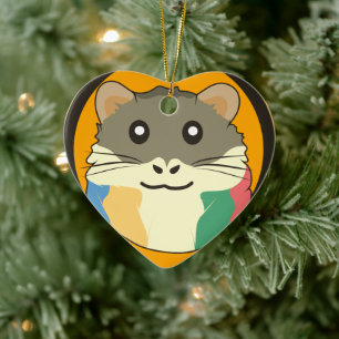 Ein spielerischer und lustiger Hamster Keramik Ornament