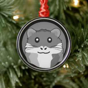 Ein spielerischer und lustiger Hamster Ornament Aus Metall