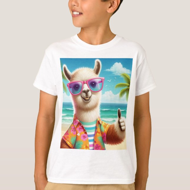 Ein spielerisches Lamm mit Sonnenbrille T-Shirt (Vorderseite)