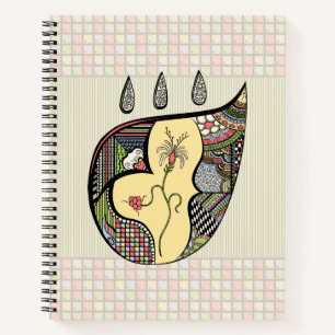 Ein Spiralblock mit einer Blume darin Notizbuch