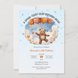 Ein Spook-Teddy-Bash-Jungs am Geburtstag Einladung