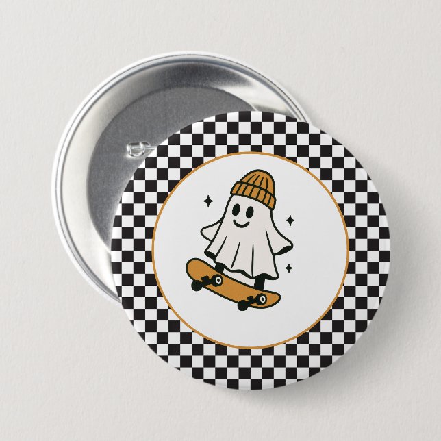 Ein Spooker Typ Halloween Button (Vorne & Hinten)