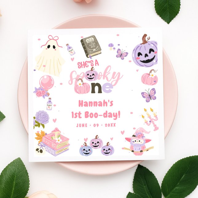 Ein Spooky Babe Niedlich Halloween Ghost 1. Geburt Serviette (Von Creator hochgeladen)