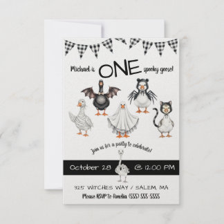 EIN Spooky Gans! Halloween erste Geburtstagsparty Einladung