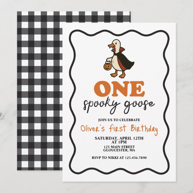 Ein Spooky GänseHalloween Einladung (Vorne/Hinten)
