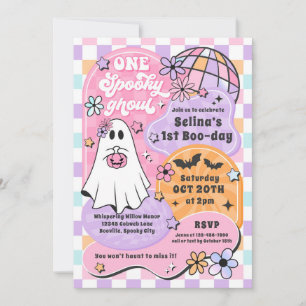 Ein Spooky Ghoul Halloween Ghost 1. Geburtstag Einladung