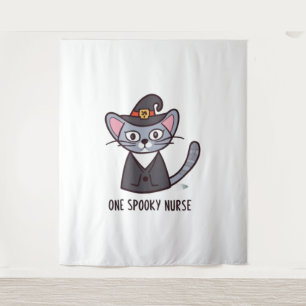 Ein Spooky-Kinderkrippe - Felinische Festlichkeite Wandteppich