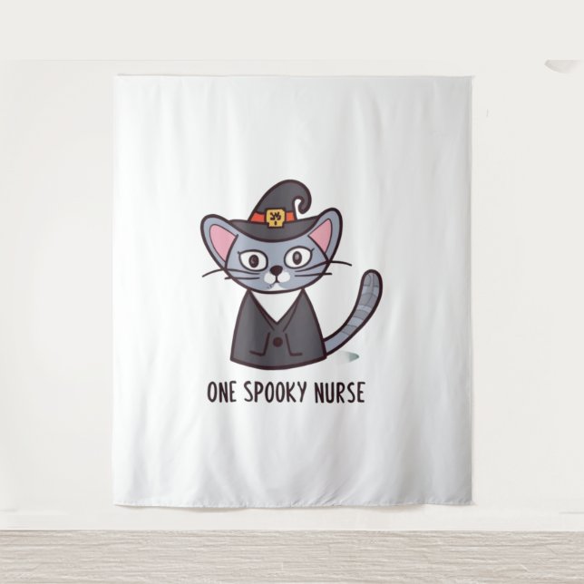 Ein Spooky-Kinderkrippe - Felinische Festlichkeite Wandteppich (Vorderseite)