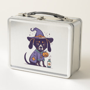 Ein Spooky Nurse Hund bereit für Oktober Metall Brotdose