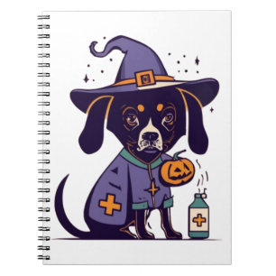 Ein Spooky Nurse Hund bereit für Oktober Notizblock
