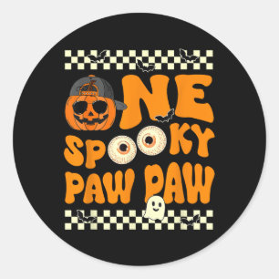 Ein Spooky Paw Paw Erste Geburtstags Halloween Jac Runder Aufkleber