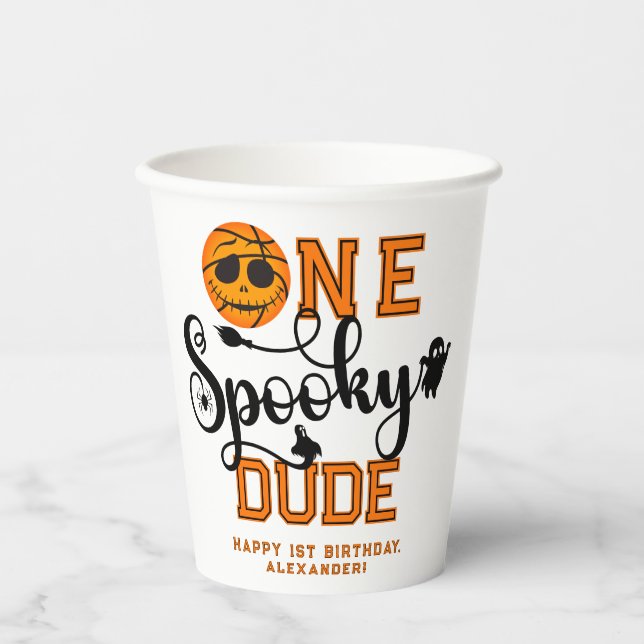 Ein Spooky Typ Basketball Boys Krasser Kindergebur Pappbecher (Vorderseite)