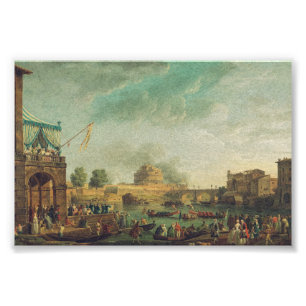 Ein Sporting Contest über Tiber von Joseph Vernet Fotodruck