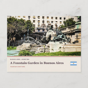 Ein Springbrunnen-Garten in Buenos Aires Postkarte