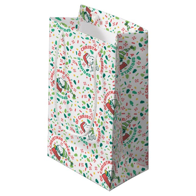 Ein Sprinkle Weihnachts-Cheer-Muster Kleine Geschenktüte (Vorderseite Schrägansicht)