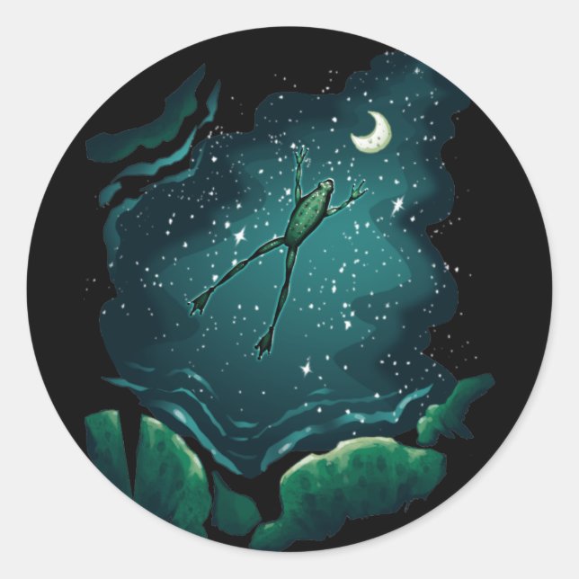 Ein Sprung über den Mond Runder Aufkleber (Vorderseite)