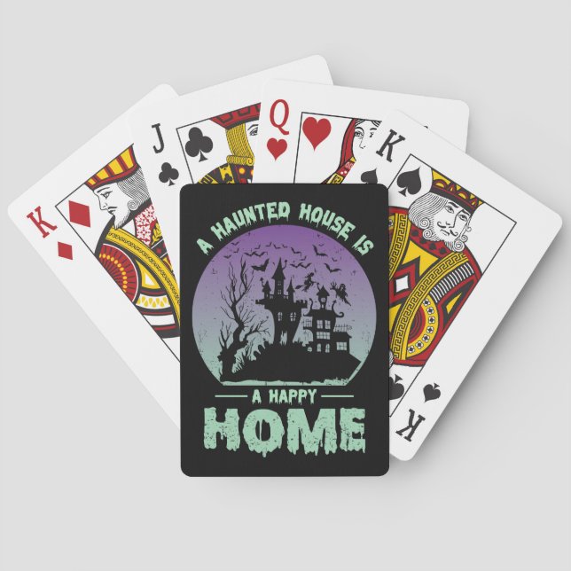 Ein Spuk Haus ist eine glückliche Zuhause Spielkarten (Rückseite)