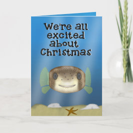 Ein Stachelschwein-Puffer-Fisch-Weihnachten Karte
