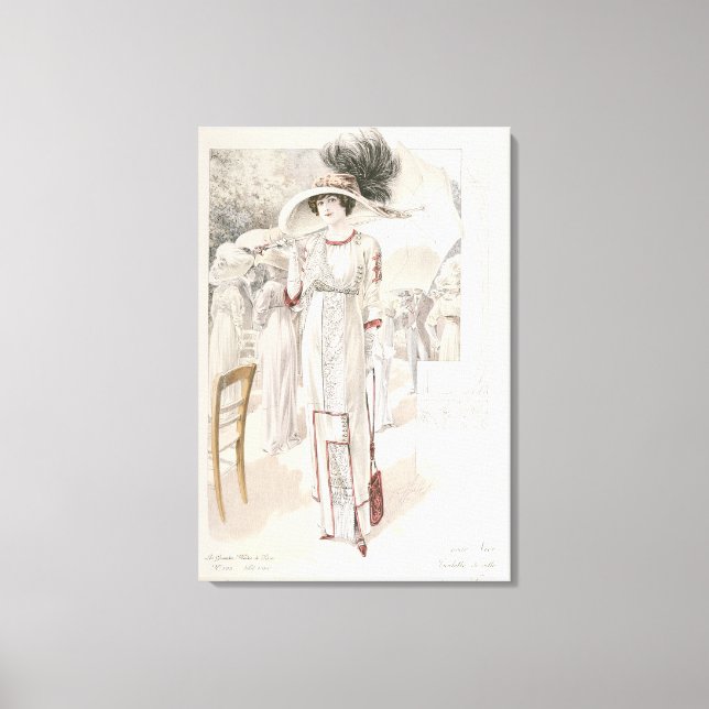Ein Stadtkleid aus dem "Les Grandes Modes de Paris Leinwanddruck (Vorderseite)