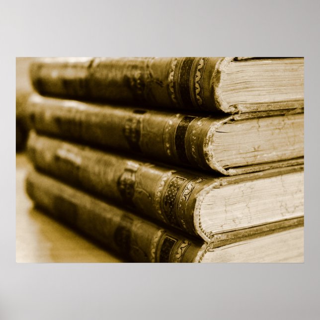 Ein Stapel alter Bücher Poster (Vorne)