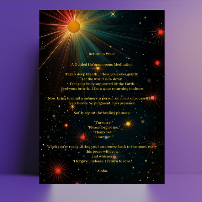 Ein Star Guided" Rückkehr zu Peace Meditation Card Postkarte (Von Creator hochgeladen)