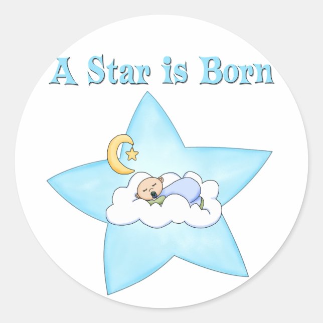 Ein Star ist ein Geborener Baby Runder Aufkleber (Vorderseite)