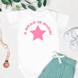 EIN STAR IST GEBOREN | Fun Zitat Pink Star Baby Bo Strampler