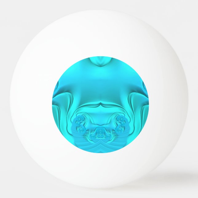 Ein Star Ping Pong Ball, Bubbly Blue und Aqua ~ Tischtennisball (Vorderseite)