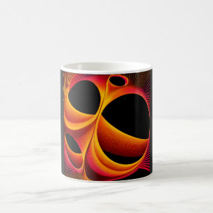 Ein stark manipuliertes Mandelbrot-Fraktal-Quadrat Kaffeetasse