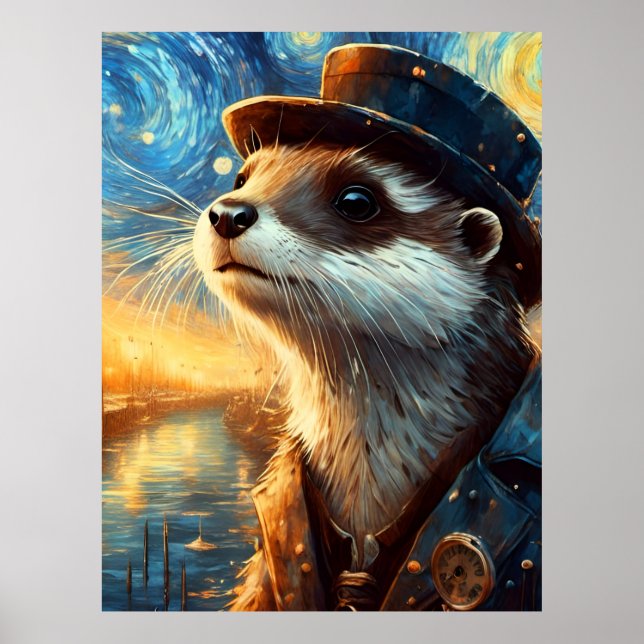 Ein Steampunker in der frühen Nacht Poster (Vorne)