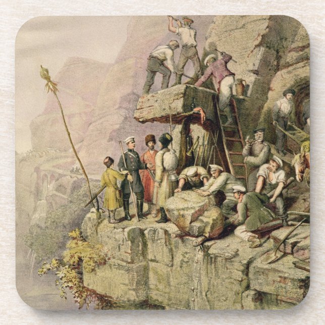 Ein Steinsteinbruch, 1833 (Farbelitho) Getränkeuntersetzer (Vorderseite)