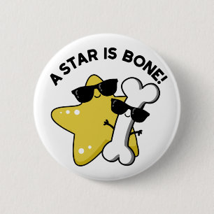 Ein Stern ist ein "Bone Funny Movie Title Puff" Button