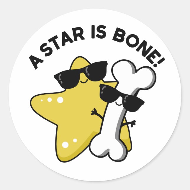Ein Stern ist ein "Bone Funny Movie Title Puff" Runder Aufkleber (Vorderseite)