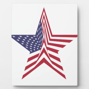 Ein Stern mit amerikanischem Flaggenmuster Fotoplatte