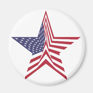 Ein Stern mit amerikanischem Flaggenmuster Magnet