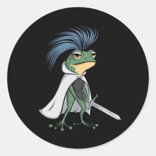 Ein stilisierter Frosch mit einem auffälligen Haar Runder Aufkleber