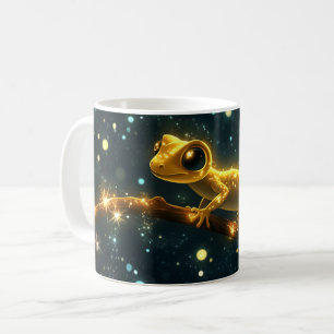 Ein stilisierter und leuchtender Gecko, kreativ ge Kaffeetasse