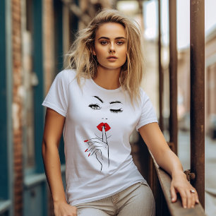 Ein stilisiertes Gesicht einer Frau T-Shirt