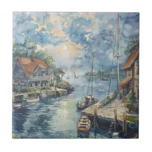 Ein stiller Hafen Fliese