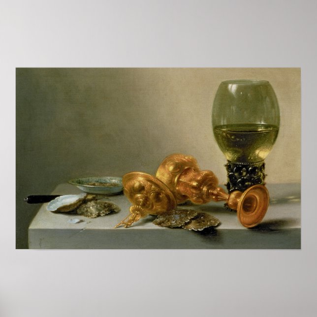Ein Stillleben mit einem Roemer und einem Gilt Cup Poster (Vorne)