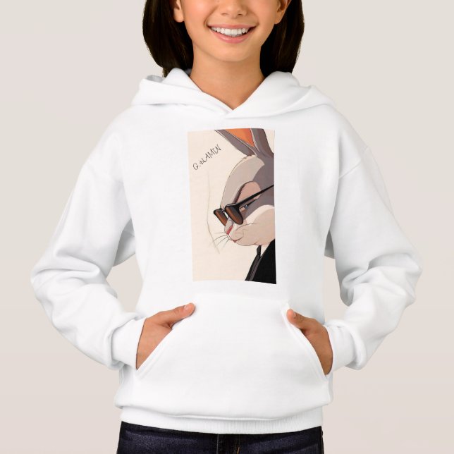 Ein stilvoller Kaninchen-gemusterter Kinderhuhn Hoodie (Vorderseite)