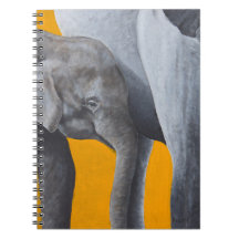 Ein stilvolles Notebook mit Elefant und Kind