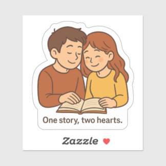 Ein Stockwerk Zwei Herz Couple Aufkleber