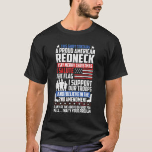 Ein stolzer amerikanischer Redneck unterstützt die T-Shirt