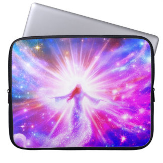 Ein strahlender Engel in kräftigen Farben auf der Laptopschutzhülle
